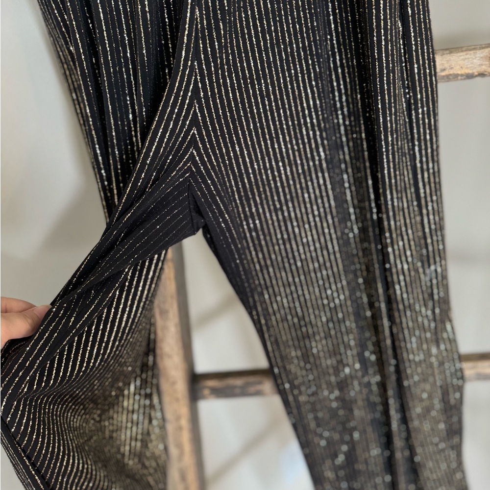 Altar’d State Adjustable Spaghetti Strap Sparkle Stripe Jumpsuit Size M - Picture 8 of 8